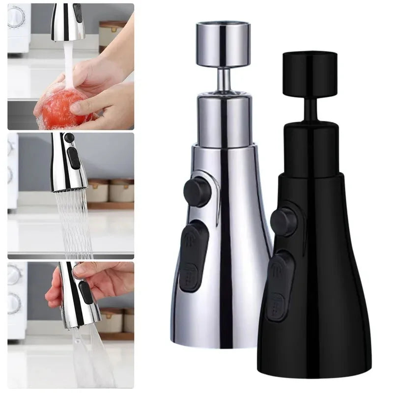 FlexStream 720 – 360°/720° Swivel Kitchen Faucet Attachment with 3 Spray Modes