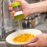 CleanFlow TapPure Kitchen Sink Brush Set – Soap Dispensing Dish Brush with Holder & Eco-Friendly Faucet Filter Attachment