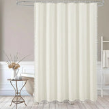 RustiCotton HeritagRustiCotton HeritageWeave Waterproof Shower Curtain – Thick Linen-Look Fabric, Rustic Vintage Beige, Hotel-Style Bathroom PrivacyWeave Waterproof Shower Curtain