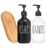 SoapElegance Noir 500 Refillable Soap Dispenser Set – Matte Black Pump Bottles for Kitchen & Bathroom