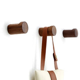 Nurlin Minimalist Wall Hook in Beech & Black Walnut Wood – Modern Coat Hook / Towel Holder / Key Hook