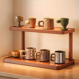 BambuCasa 2-Tier Bamboo Shelf – Kitchen & Tea Room Organizer with Handles