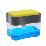 QuickSuds 2-in-1 Kitchen Soap Dispenser with Sponge Holder – Push-Top All-in-One Sink Organizer
