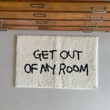 UrbanLetter INS Design Floor Mat – Black Letter Print Rug for Bedroom & Living Room