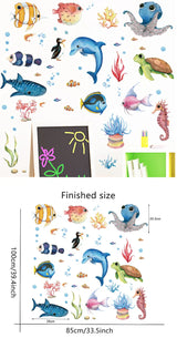 SeaWorld 3D Underwater Wall Stickers – Turtle, Dolphin & Fish Kids Room Décor