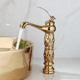 Aurielle Royale Hand-Painted Ceramic Vessel Sink Set with Gold Faucet – Round Luxury Countertop Basin + Pop-Up Drain