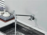 Brushed Gold Wall Mount Kitchen Faucet Premium – Single Cold Water Tap | 360° Swivel Spout | Space Saving Design