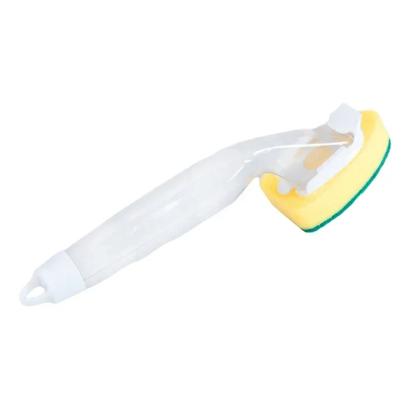 ScrubFlow SmartSoap Dish Brush Set – Refillable Soap Dispensing Handle with 2 Replaceable Sponge Heads
