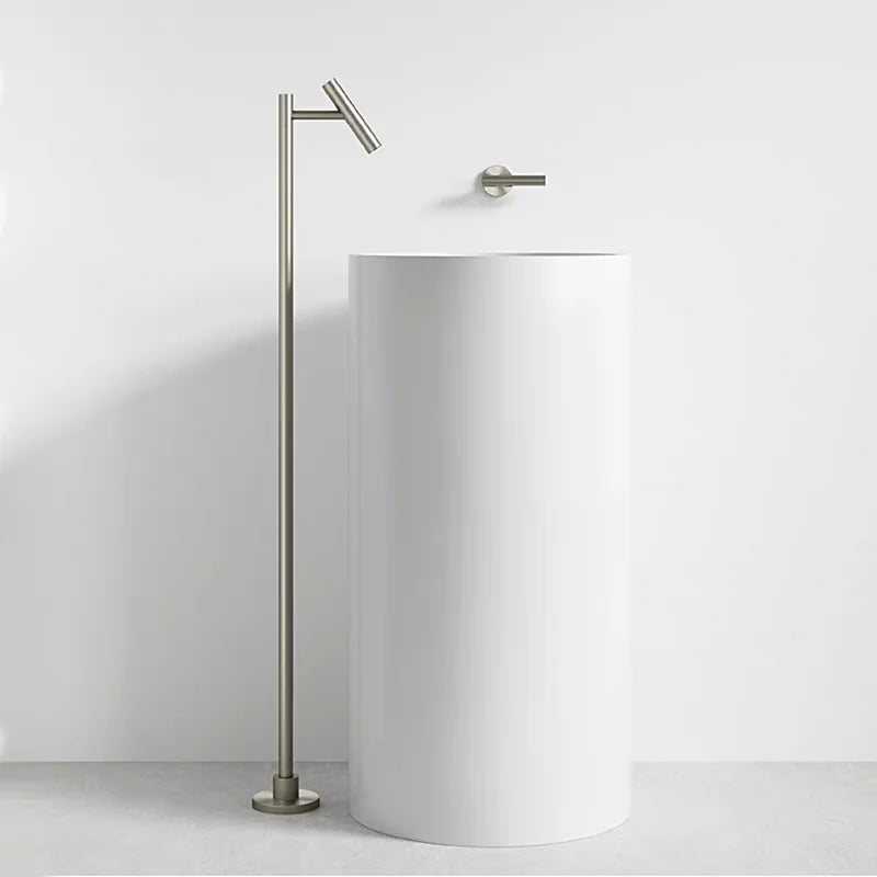 ORVIA Luxury Floor-Mounted Faucet – Tall Designer Bathroom Faucet, Brass, Hot & Cold, Single Handle