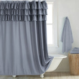 BohoChic SerenityWeave Waterproof Shower Curtain – Beige/Ivory Polyester Fabric, Bohemian Farmhouse Style with Rust-Resistant Metal Grommets
