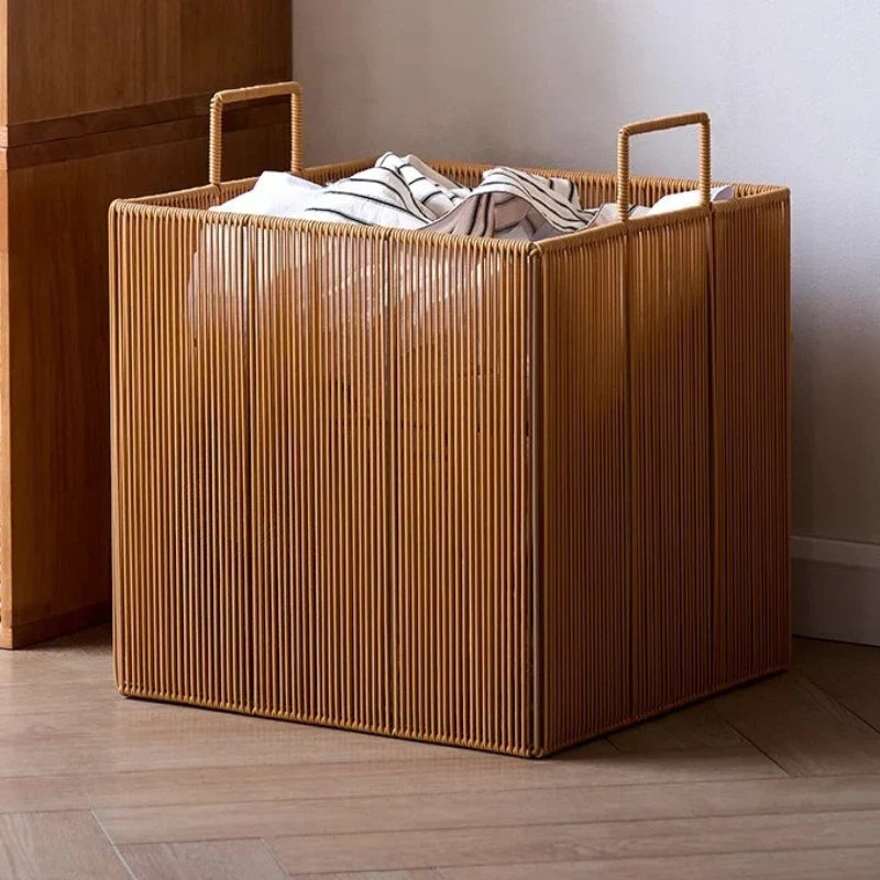 LaundrEase Aesthetic Laundry Basket – Breathable Mesh Hamper with Handles for Organized Homes