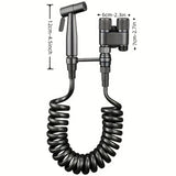 Dual Outlet Wall-Mounted Bidet Sprayer – Brushed Stainless Steel Bathroom Hygiene Set with Standard Thread