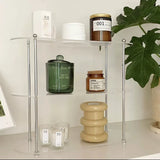 CrystalOrganize Acrylic Storage Rack – Double-Tier Cosmetic & Bathroom Organizer