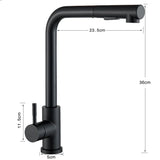 FlexiJet Black Pull-Out Kitchen Faucet – 360° Swivel, Dual Spray, Matte Black Stainless Steel
