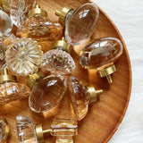 LuxoraCrystal Champagne Cabinet Knob – Crystal Furniture Knob with Gold Champagne Base