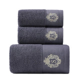 FestiveComfort 3-Piece Luxury Towel Set – 100% Combed Cotton with Jacquard Embroidery