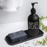 SoapElegance Noir 500 Refillable Soap Dispenser Set – Matte Black Pump Bottles for Kitchen & Bathroom