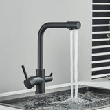 AquaPure 2-in-1 Filter Kitchen Faucet – Single Handle Mixer with Separate Filter Spout | Chrome & Matte Black