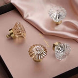 LuxoraCrystal Champagne Cabinet Knob – Crystal Furniture Knob with Gold Champagne Base