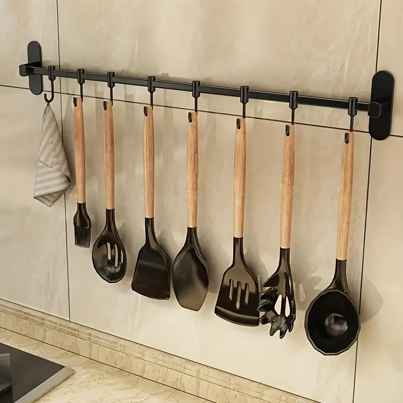 CookEase Kitchen Wall Rack – Multifunctional Organizer for Lids, Spatulas & Kitchen Utensils