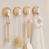 Nurlin Walnut Wood Wall Hook – Black Coat Hook for Keys, Jackets, Towels & Bathroom | No Drilling Required