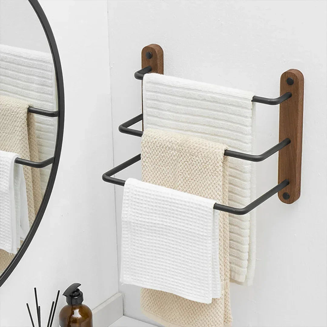 TwinStand Double Towel Rack – Freestanding Metal Countertop Holder (Under 20 Inches)