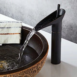 CascadeÉlan Luxury Waterfall Bathroom Faucet – Single Handle Antique Basin faucet with Hot & Cold Control