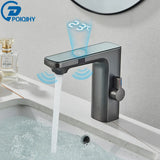 PureSense TouchFree Digital Sensor Faucet – Smart White Motion-Activated Bathroom Sink faucet with LED Temperature Display