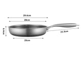 ChefMaster – Stainless Steel Nonstick Frying Pan with Honeycomb Surface & Glass Lid