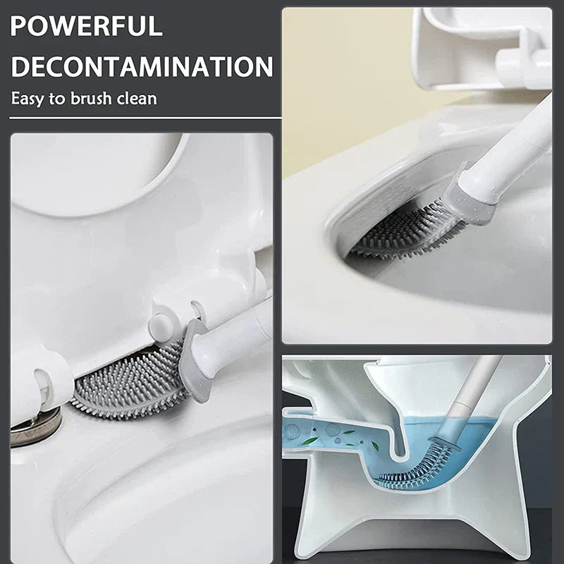 PureGuard Matte Black Toilet Brush & Holder Set – Modern Hygienic Bathroom Cleaning System with Compact Space-Saving Design