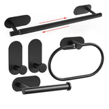 Stick & Style Self-Adhesive Stainless Steel Bathroom Accessory Set – No Drill, Modern & Durable