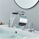 HeritageFlow LuxeSpread 8" Widespread Bathroom Faucet – Polished Metal Double Handle Sink faucet