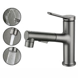 Modern White Pull-Out Bathroom Sink Faucet – Single Handle Brass Basin Mixer