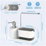 SoapStation Ultra 5-in-1 Sink Organizer – Dual Soap Dispenser, Sponge Holder, Cloth Rack & Drip Tray Kitchen Cleaning System