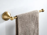 BronzeHaven Vintage Wall-Mounted Bathroom Hardware Set – 3-Piece Antique Brass Collection (Toilet Paper Holder, Towel Ring & Robe Hook)