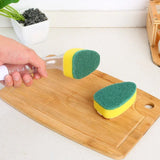 ScrubFlow SmartSoap Dish Brush Set – Refillable Soap Dispensing Handle with 2 Replaceable Sponge Heads