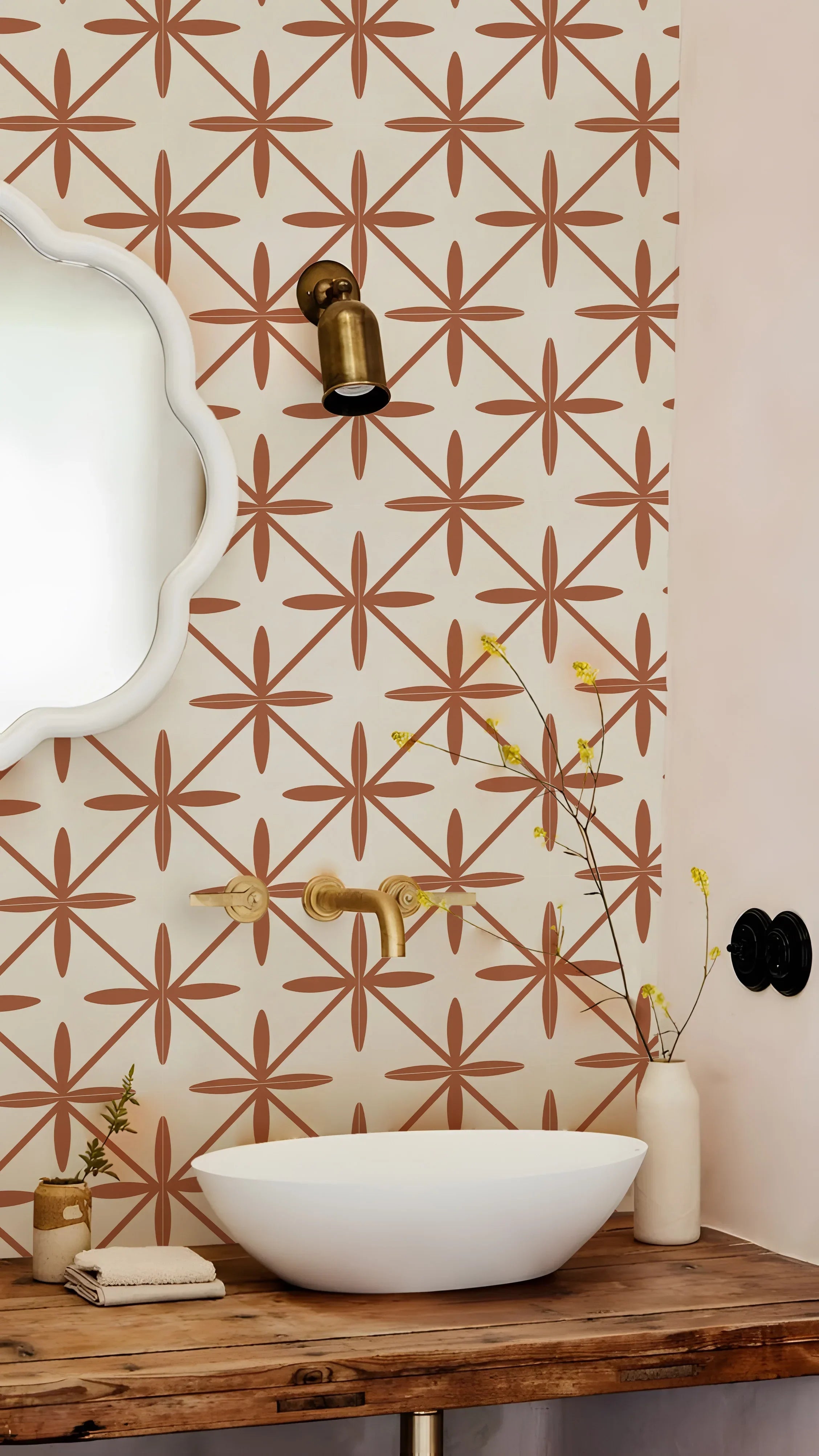 BohoTerracotta Self-Adhesive Tile Stickers – 10-Piece Vinyl Decals for Walls & Floors