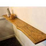 TimberEdge Solid Wood Floating Shelf – Rustic Live Edge Wall Board with Mounting Kit