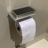 ShelfRoll Aluminum Toilet Paper Holder with Phone Shelf – Wall-Mounted Bathroom Organizer