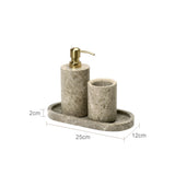 ImperialMarble Emperador Light Bathroom Set – 7-Piece Luxury Natural Marble Collection