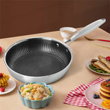 ChefMaster – Stainless Steel Nonstick Frying Pan with Honeycomb Surface & Glass Lid