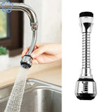 AquaFlex Steel – Stainless Steel Faucet Extension with 360° Rotation & Water-Saving Function