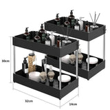 SlideEase 2-Tier Pull-Out Cabinet Organizer – Expandable Under-Sink Storage with Baskets, Hooks & Cup System