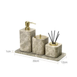 ImperialMarble Emperador Light Bathroom Set – 7-Piece Luxury Natural Marble Collection