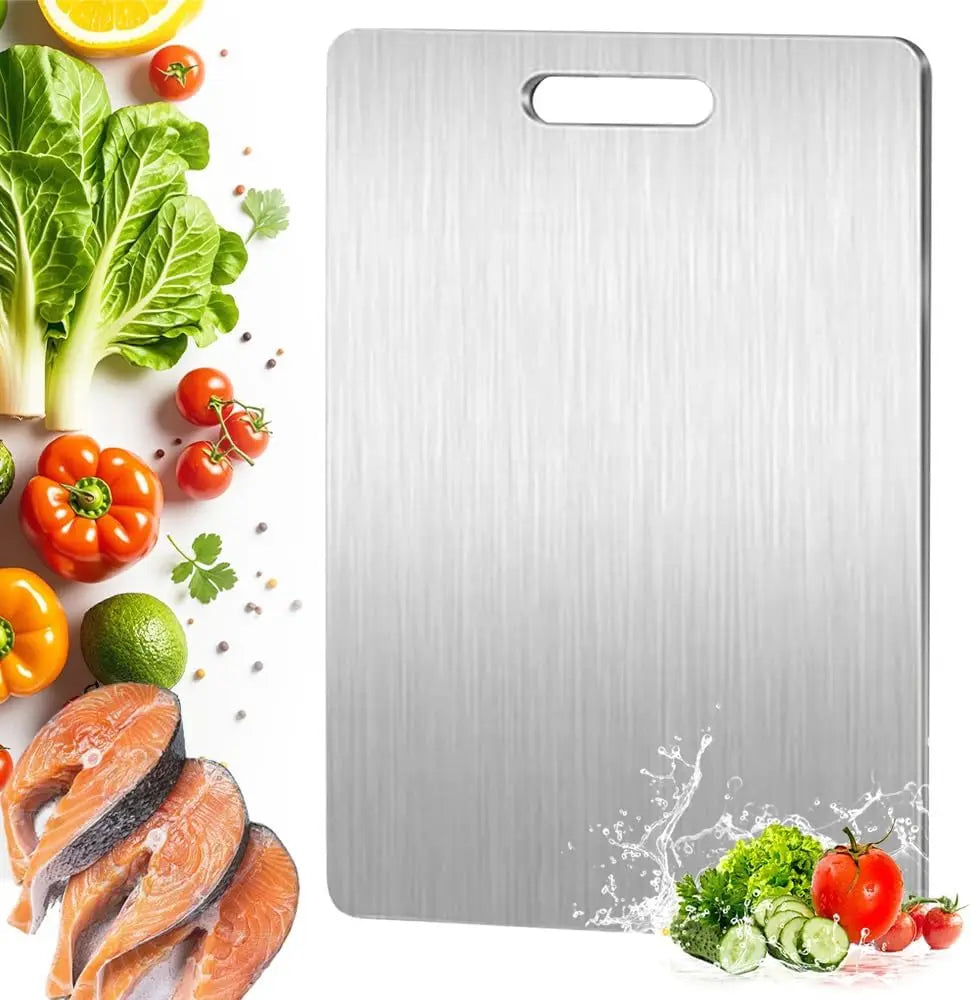 SteelSlice – Double-Sided 316 Stainless Steel Cutting Board with Titanium Coating