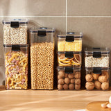 ClearFresh Airtight Storage Jars Set – Large Kitchen Grain Containers | Moisture Proof Acrylic Canisters | Modern Pantry Organizer