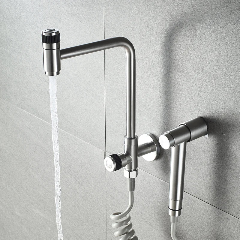 SteelFlow Pro360 Stainless Steel Utility Faucet – 360° Swivel Cold Water Kitchen & Outdoor sink faucet
