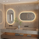 LumaOval Pro LED Bathroom Mirror – Frameless Anti-Fog Lighted Vanity Mirror with Dimmable Touch & Memory Control