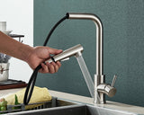 FlexiJet Black Pull-Out Kitchen Faucet – 360° Swivel, Dual Spray, Matte Black Stainless Steel