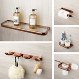 Aurielle Luxury Rose Gold Bathroom Hardware Set – 5-Piece Wall-Mounted Solid Brass Accessory Collection